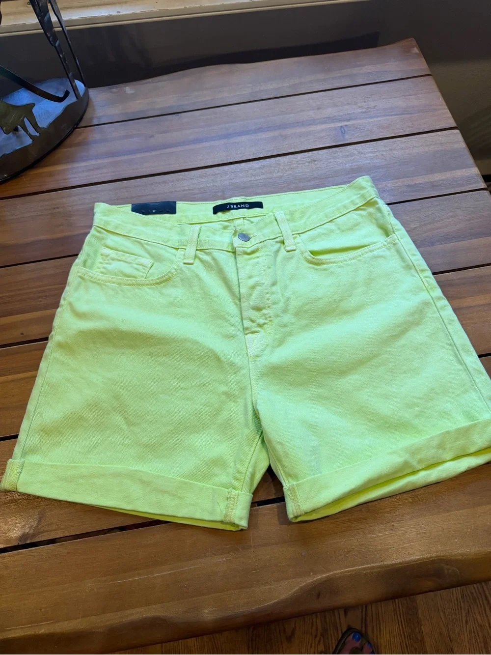 J Brand Neon Lime Denim Shorts